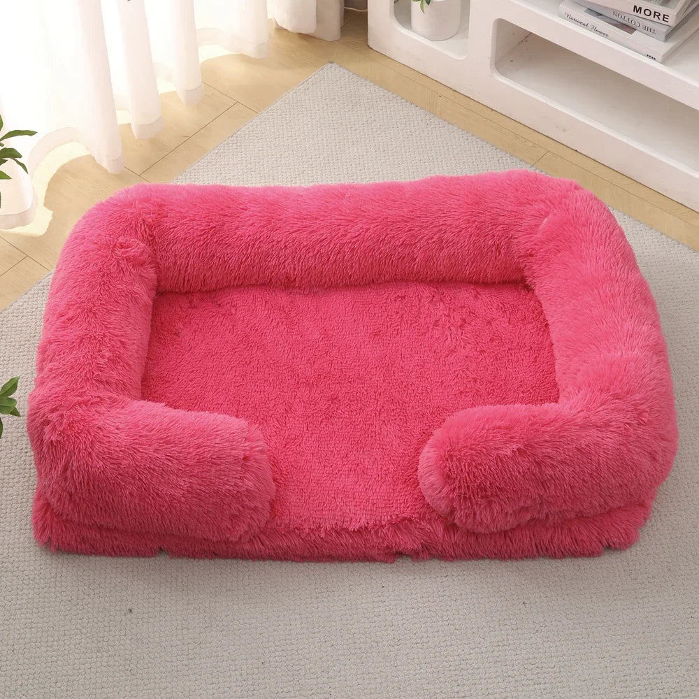 Cozy Plush Dog Sofa Bed Square Beds