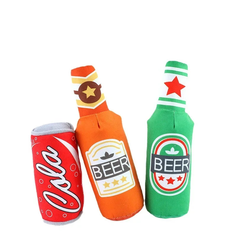 Plush Sounding Toy Beer Bottle Cola Simulation