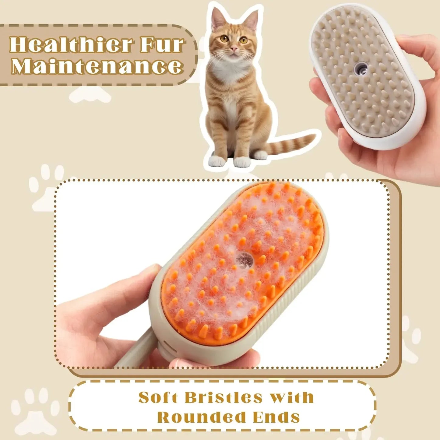 Cat Dog Pet Spray Massage Brush 3 in 1