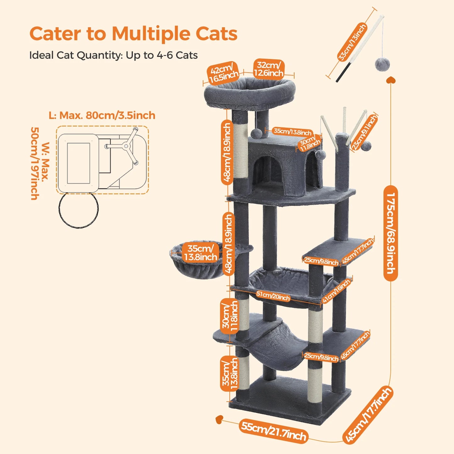 Sturdy Multi-Level Cat Tree Tower