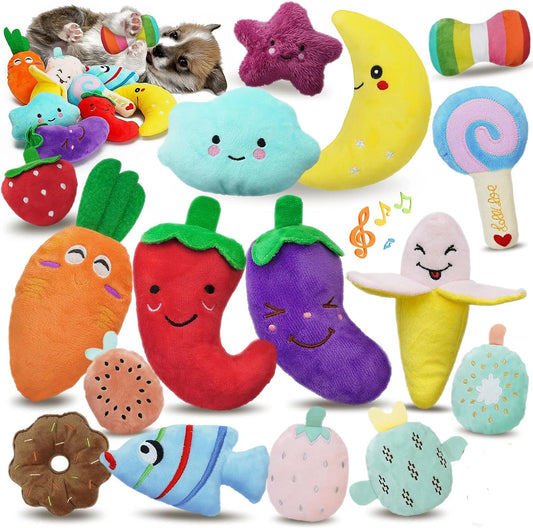 1PC Puppy Dog Plush Squeaky Toys