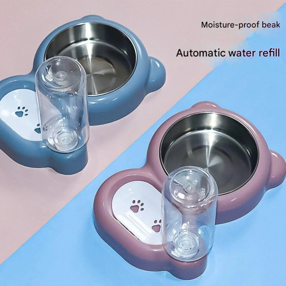 Automatic Pet Water Dispenser & Double Bowl Set
