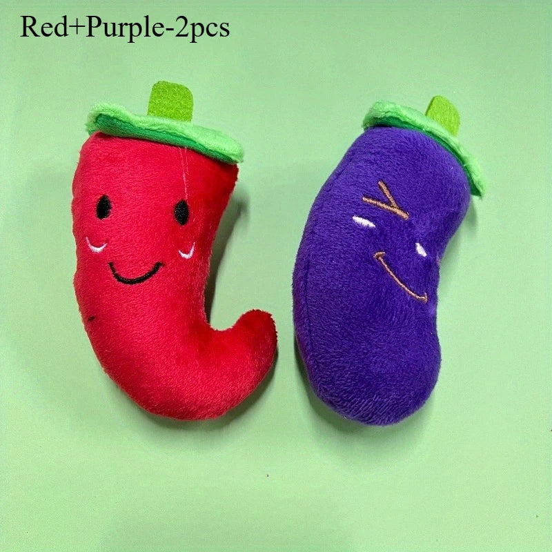 2pcs Pets Chew Toy Squeaking Plush Toys