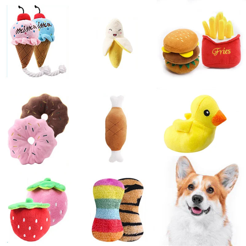 7-piece set of puppy sound toys loose plush