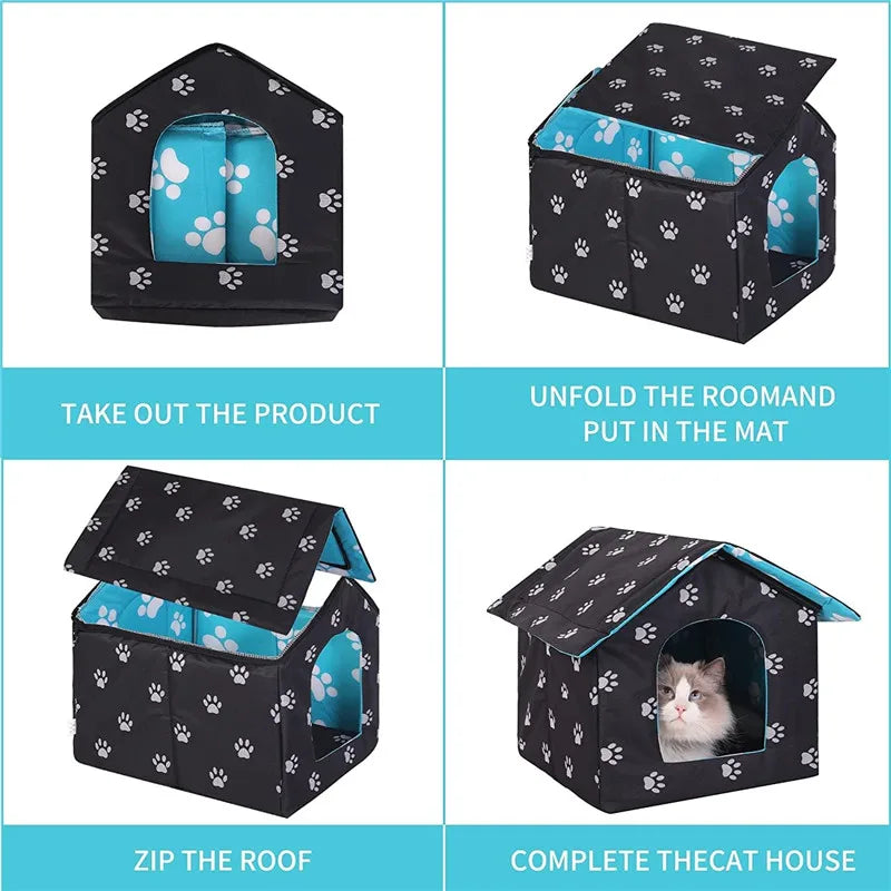 Waterproof Cat House for Outdoors Rainproof