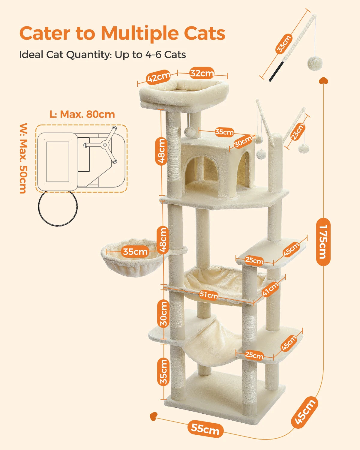 Sturdy Multi-Level Cat Tree Tower