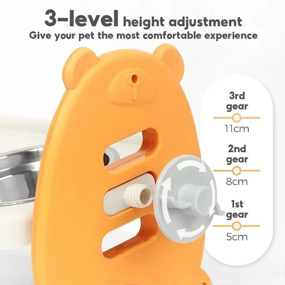 Adjustable Elevated Stainless Steel Pet Bowl Set