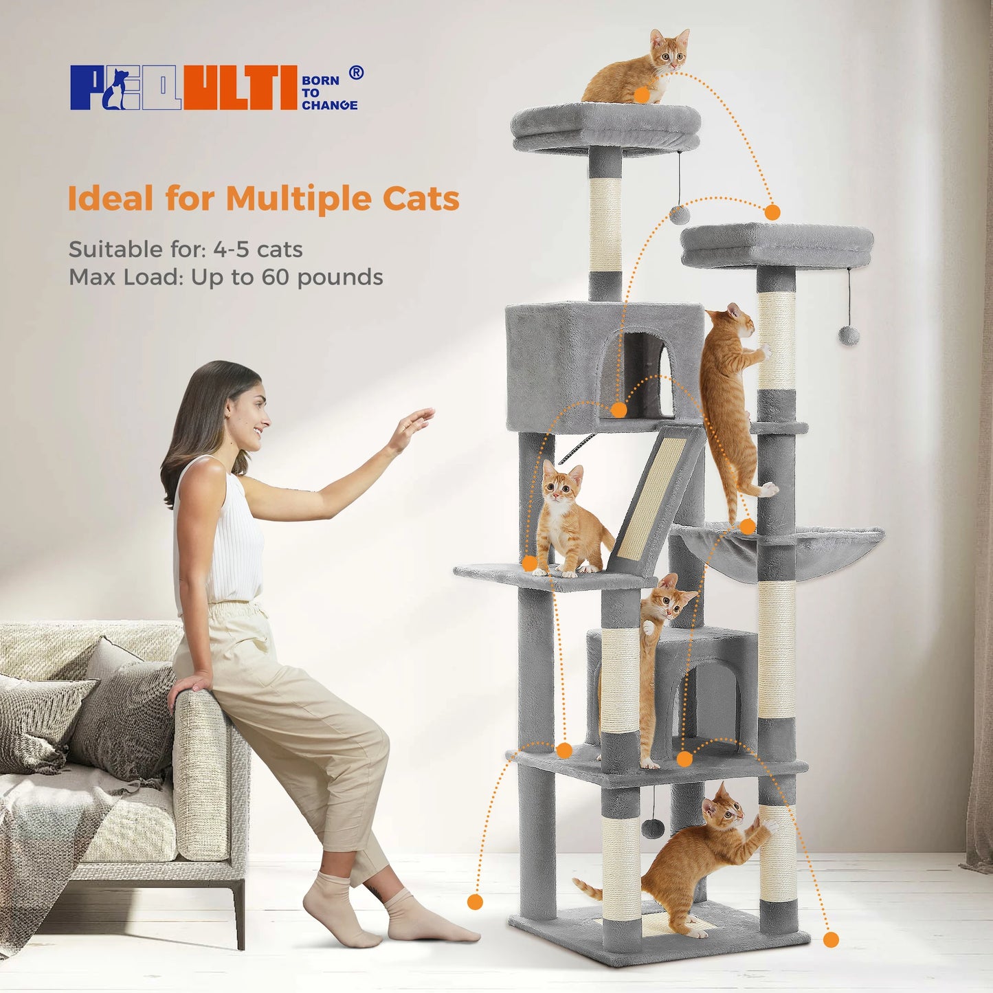 Tall Cat Tree Large Cat Tower