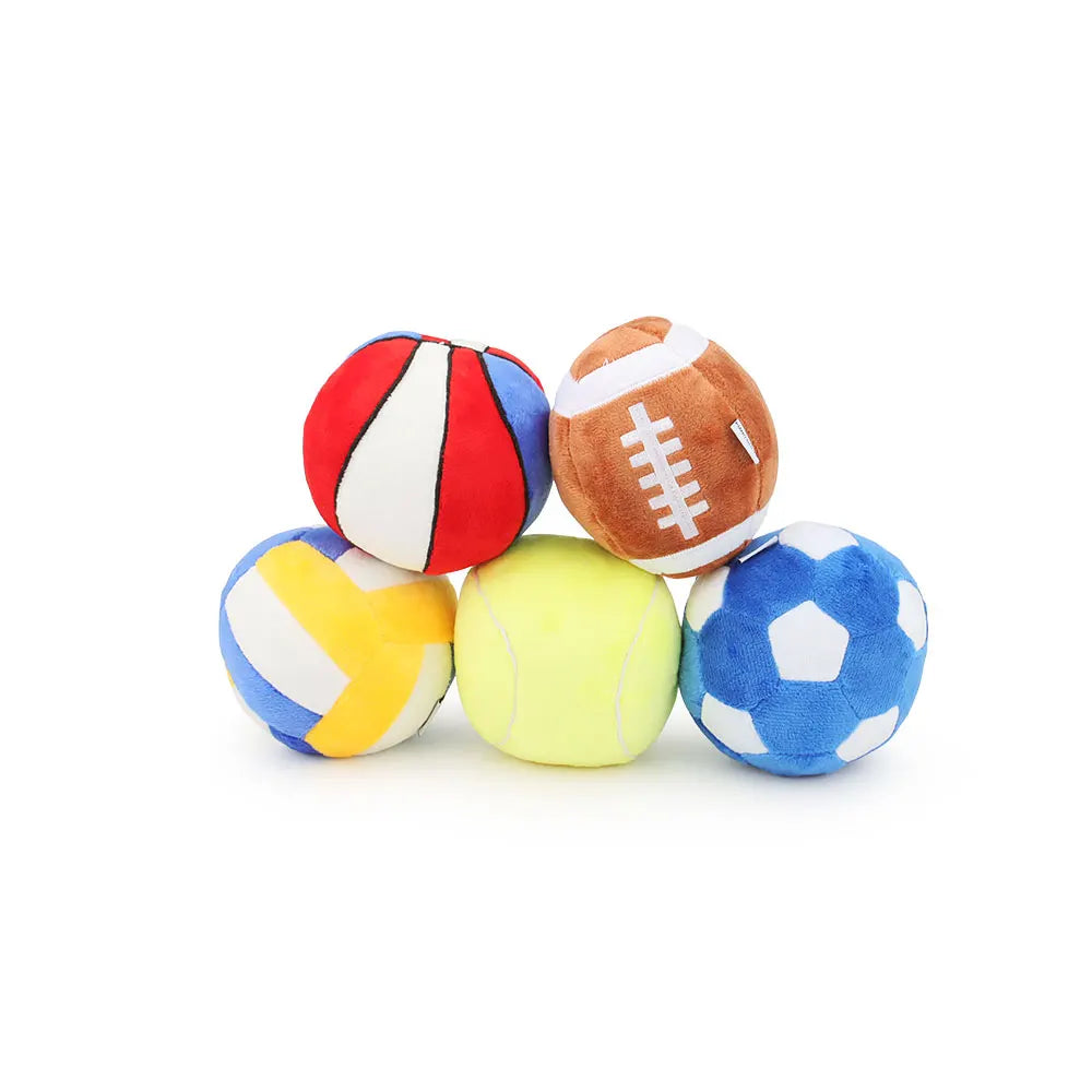 Ball Shape Plush Sound Dog Toy Puppy Chew