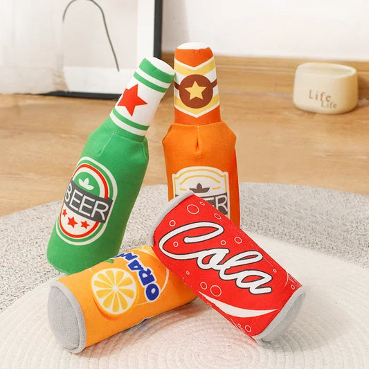 Plush Sounding Toy Beer Bottle Cola Simulation