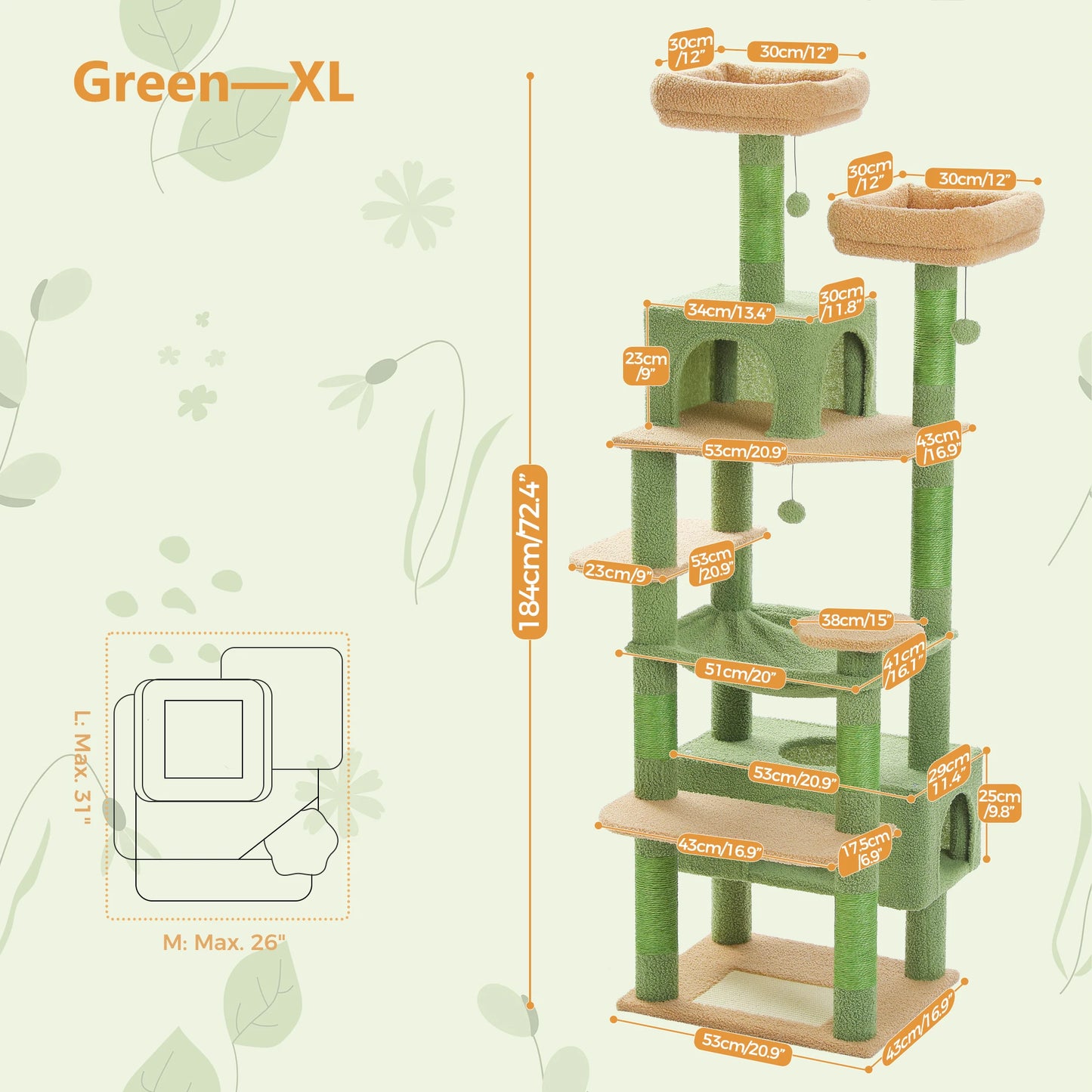 Sturdy Multi-Level Cat Tree Tower