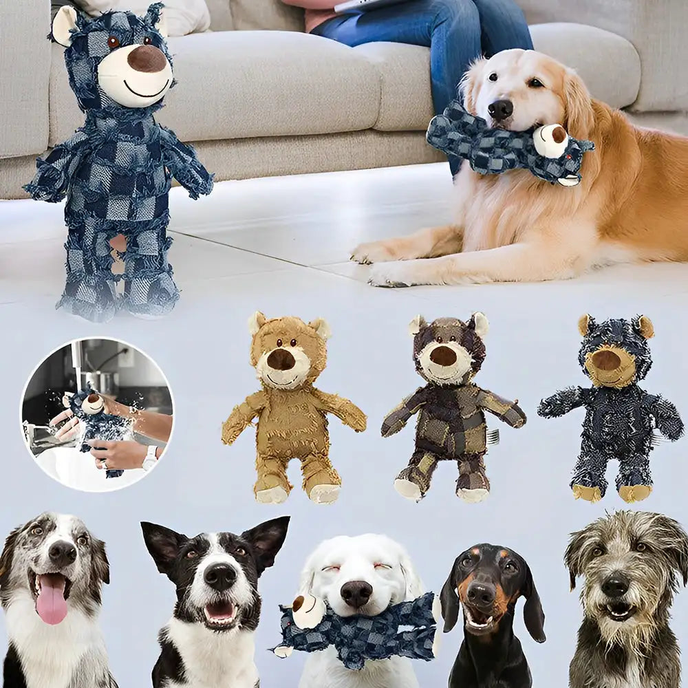 Cute Stuffed Bear Dog Toy