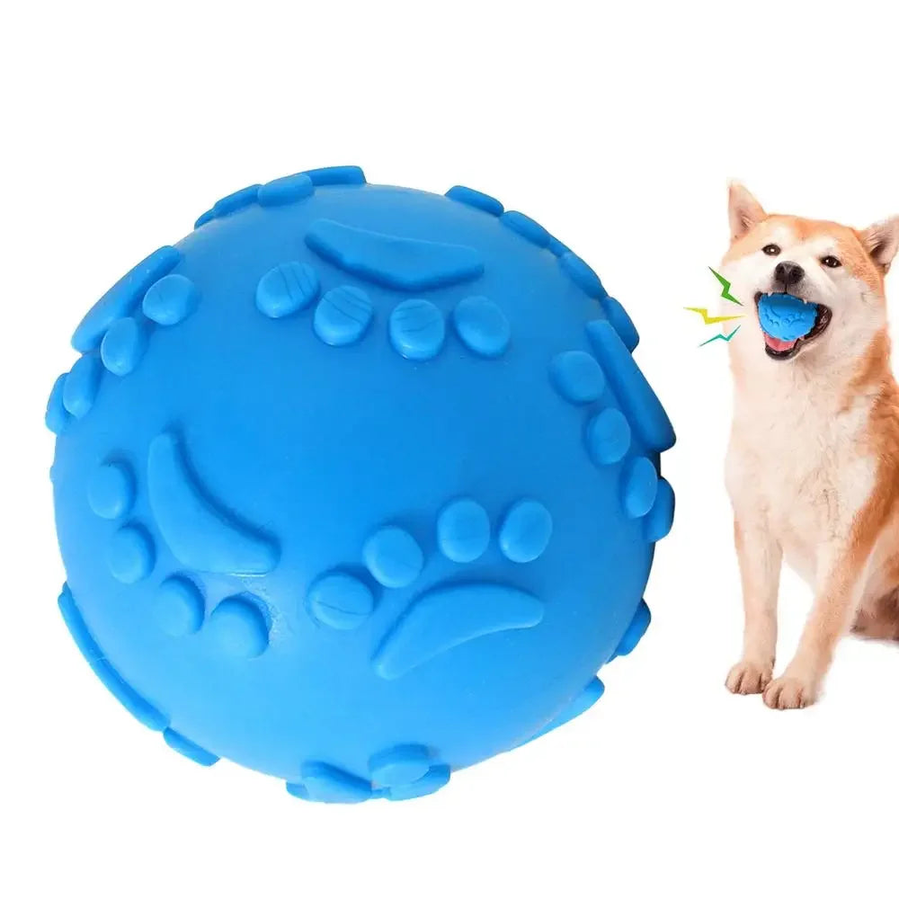 Durable Dog Chewing Squeak Toy Ball