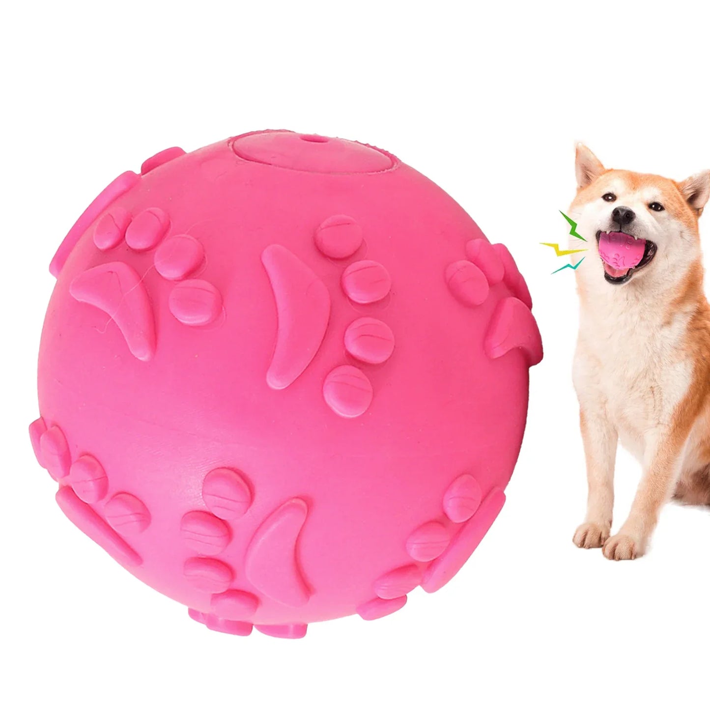 Durable Dog Chewing Squeak Toy Ball
