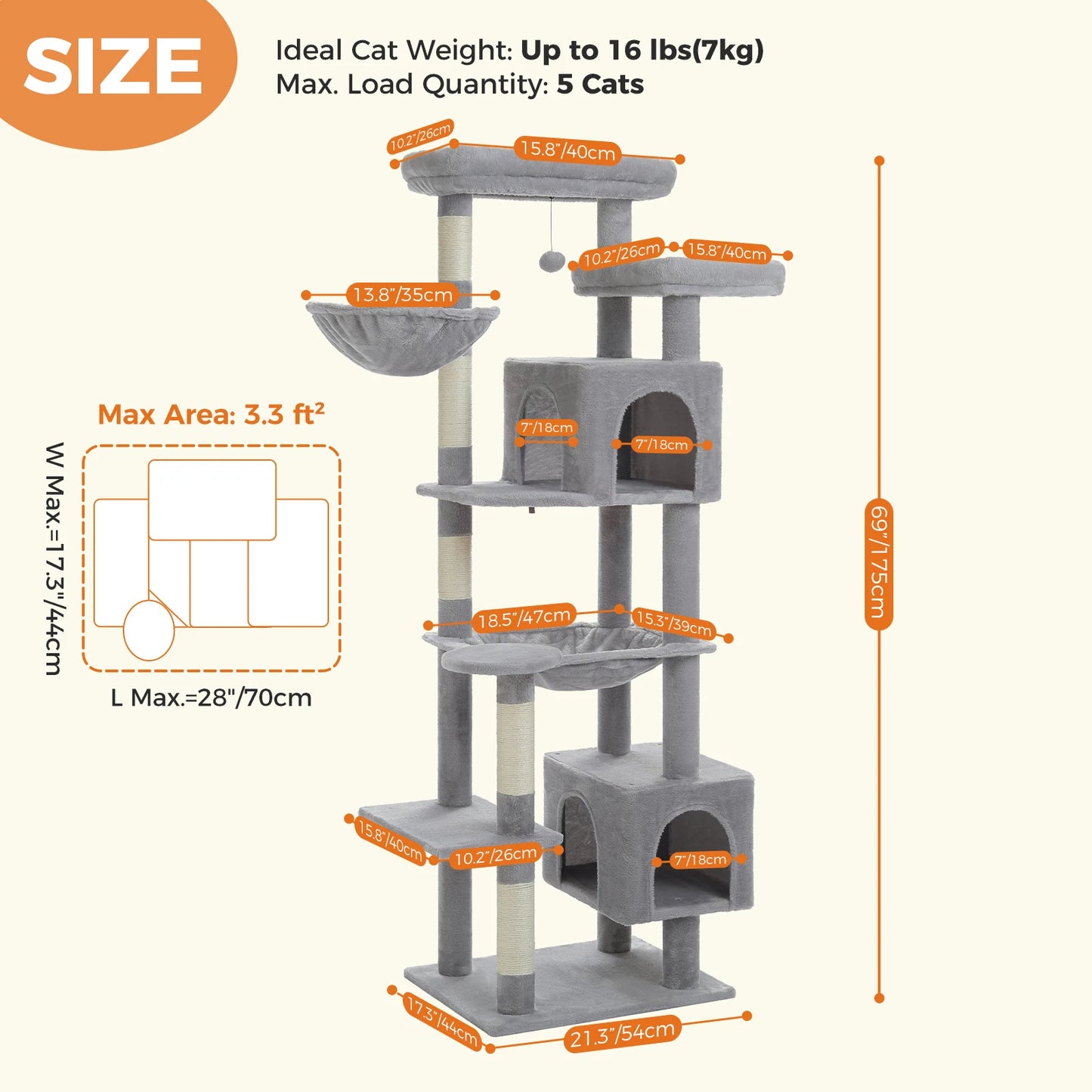 Sturdy Multi-Level Cat Tree Tower