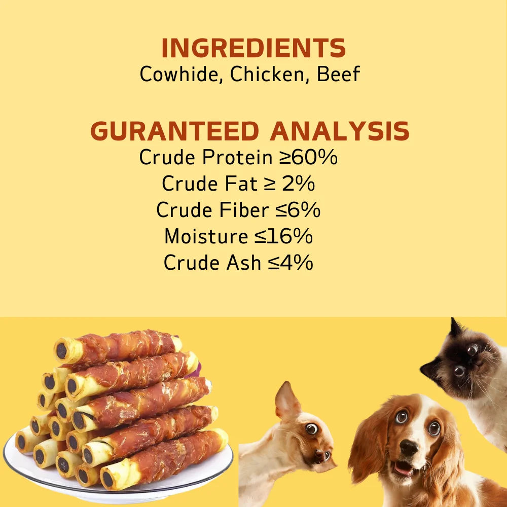 150g/5.29oz  Chicken Wrapped Cowhide Chocolate Stick