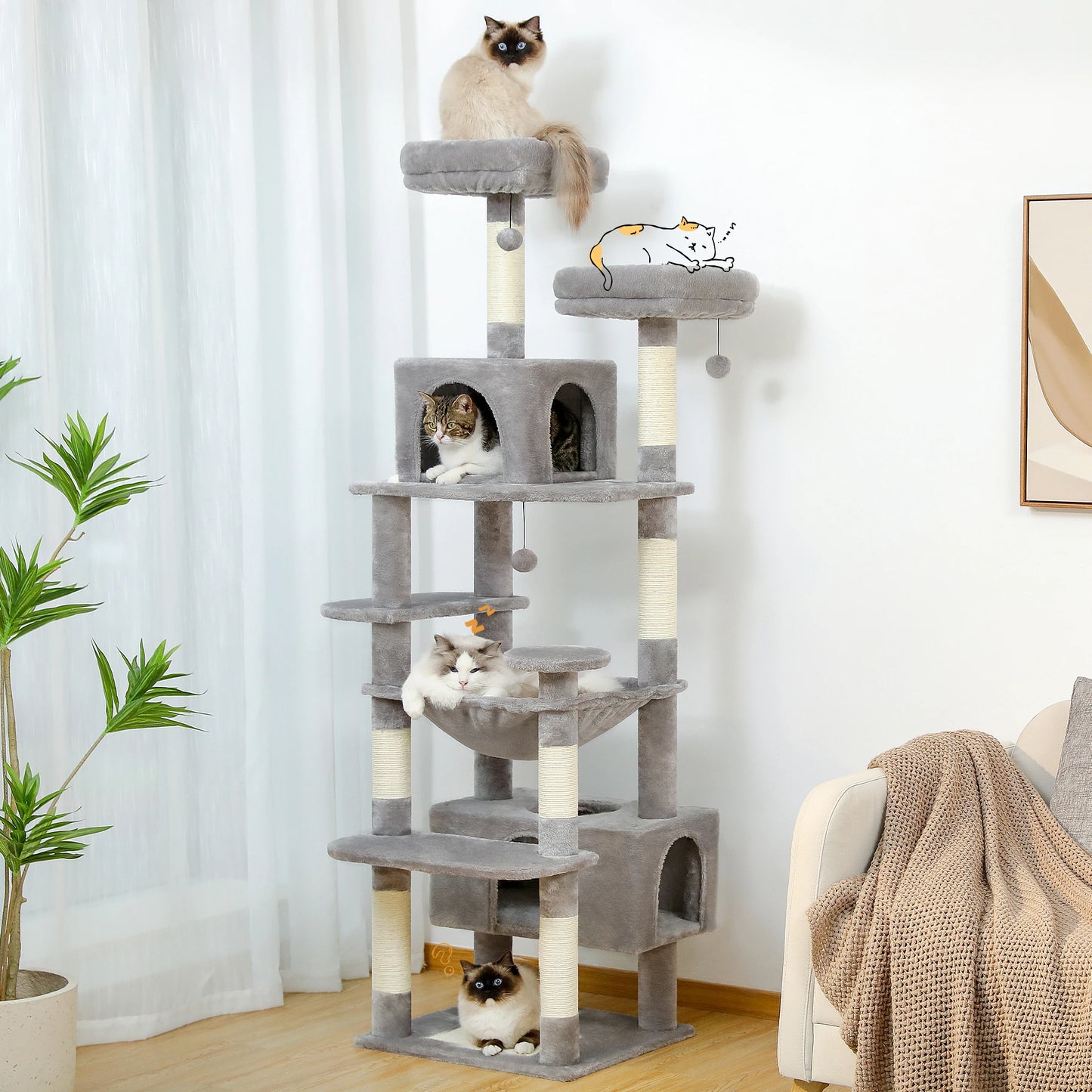 Sturdy Multi-Level Cat Tree Tower