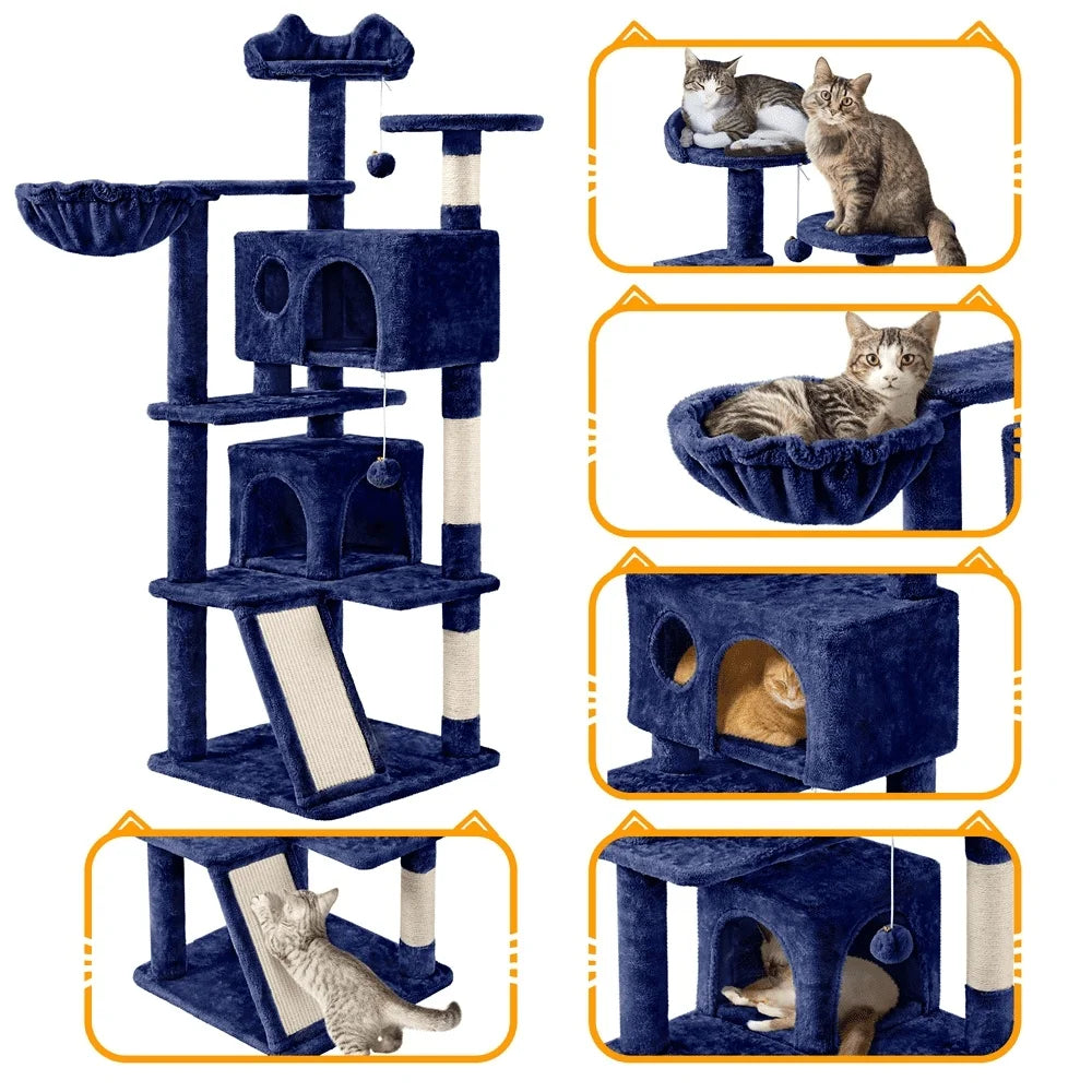 54 Inch Double Condo Cat Tree Tower