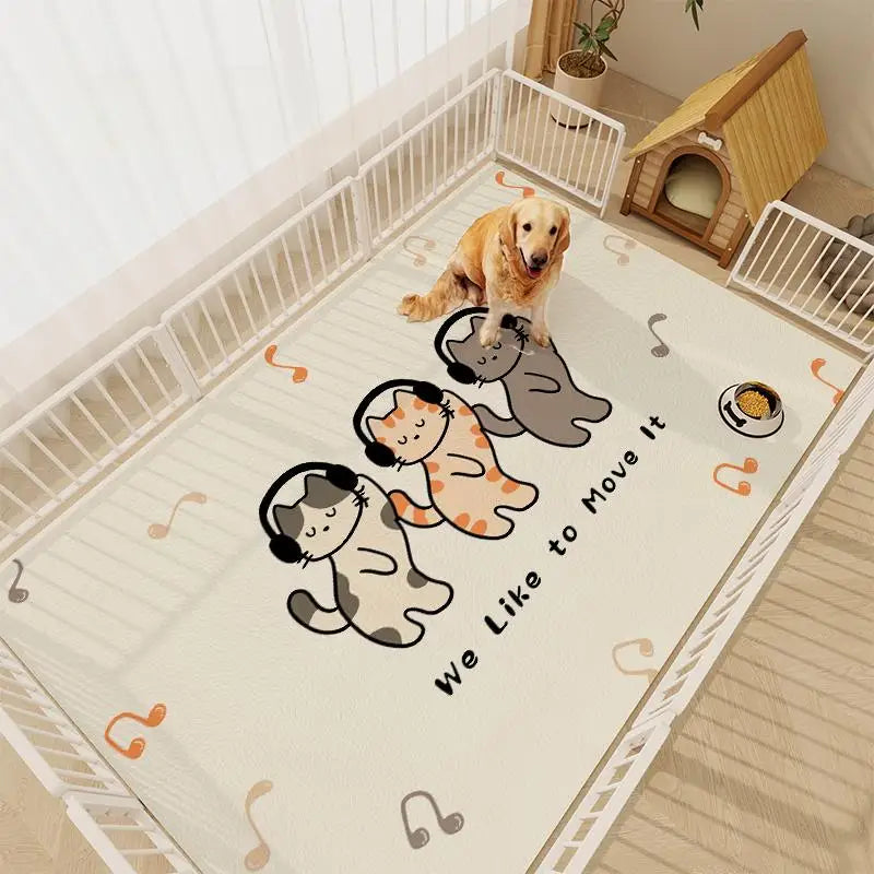 VIKAMA Cartoon Cute Pet Floor Mat Cat And Dog