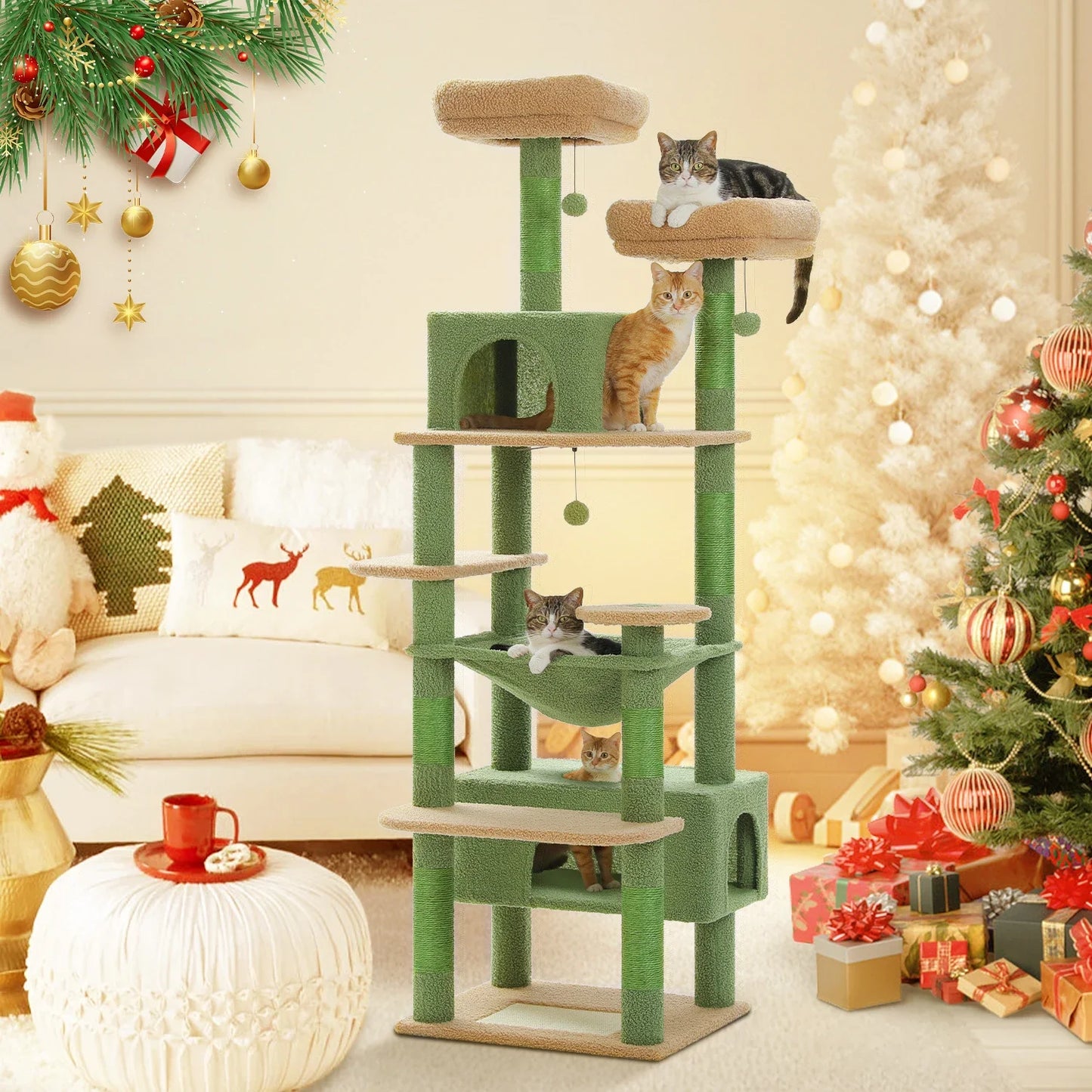 184/136cm Large Cat Tree Tower
