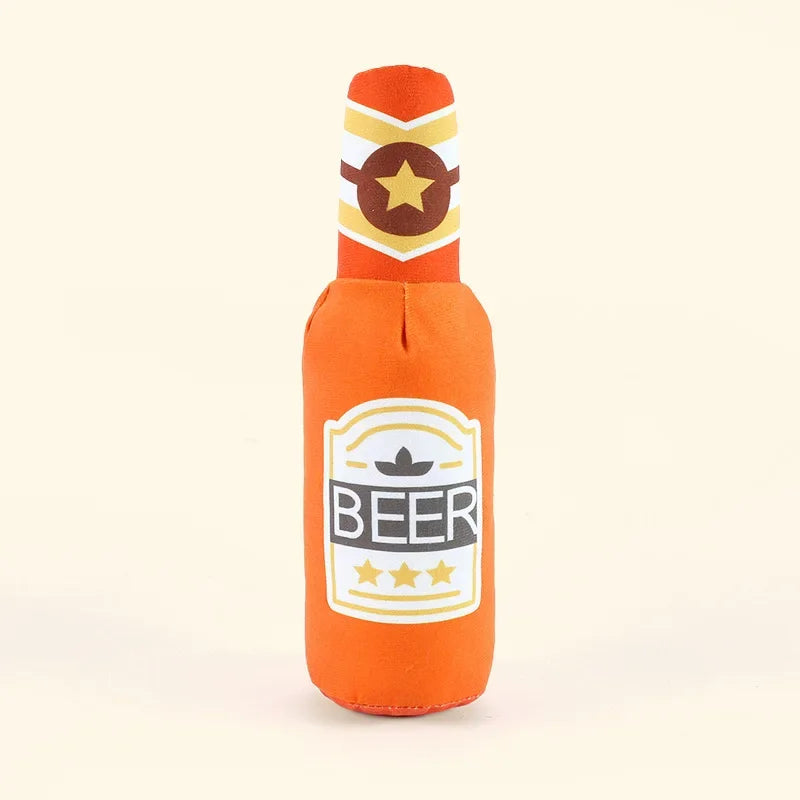 Plush Sounding Toy Beer Bottle Cola Simulation