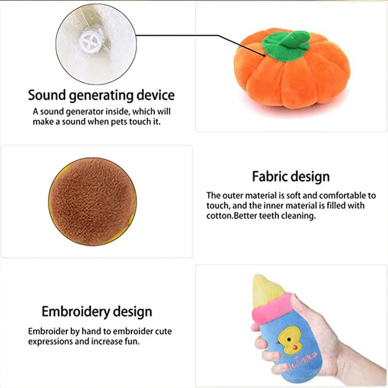 1PC Puppy Dog Plush Squeaky Toys