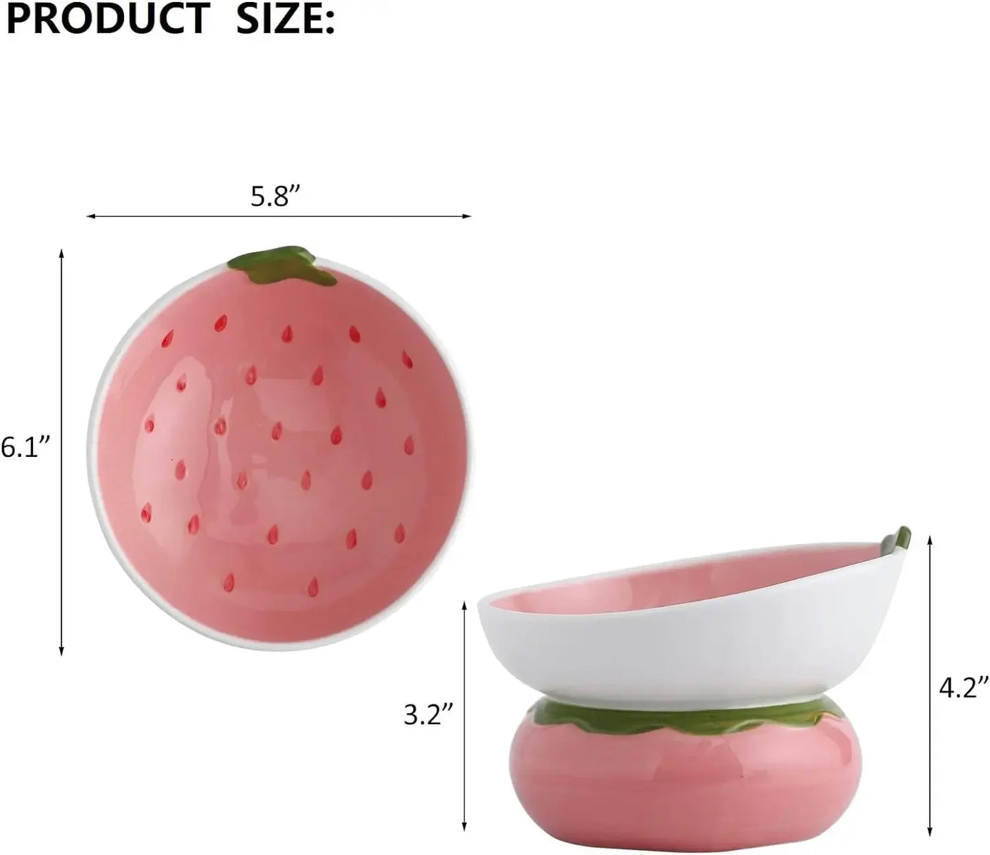 2/1pcs Ceramic Raised Cat Bowl