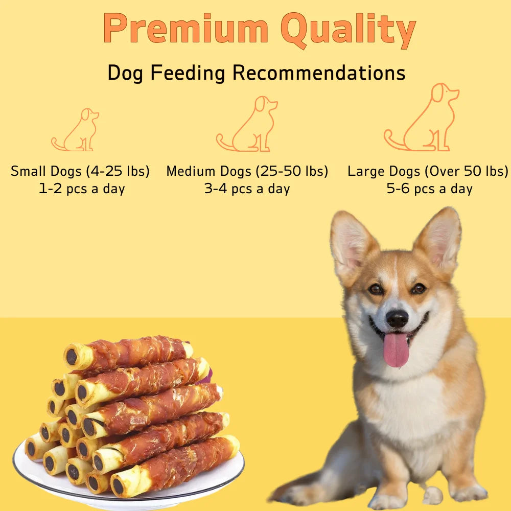 150g/5.29oz  Chicken Wrapped Cowhide Chocolate Stick