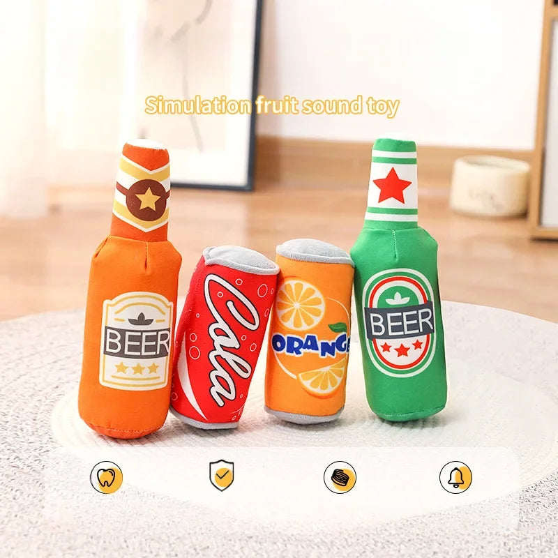 Plush Sounding Toy Beer Bottle Cola Simulation