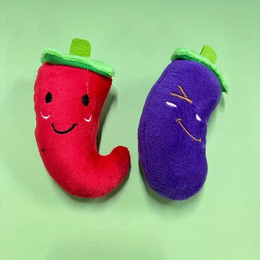 2pcs Pets Chew Toy Squeaking Plush Toys