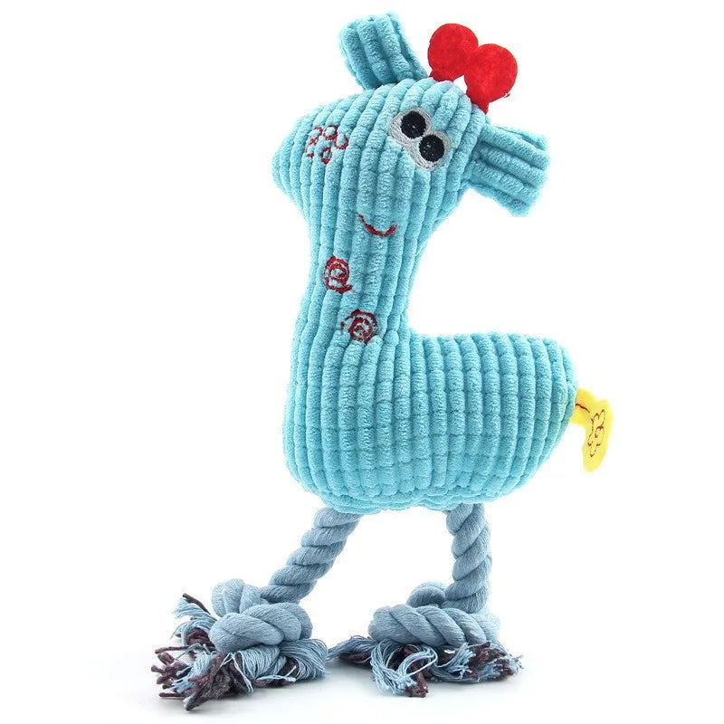 Cute Plush Giraffe Rope Pets Small Dogs Squeaky Interative Toys