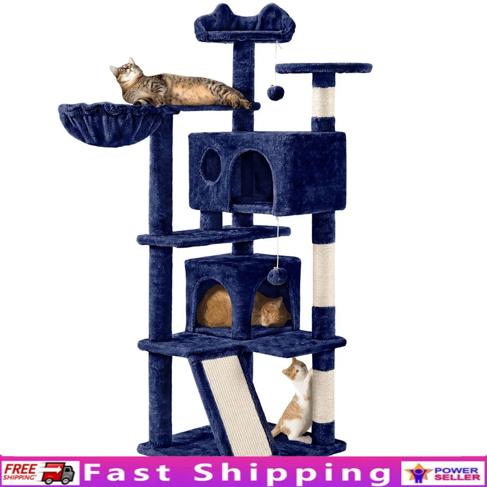 54 Inch Double Condo Cat Tree Tower
