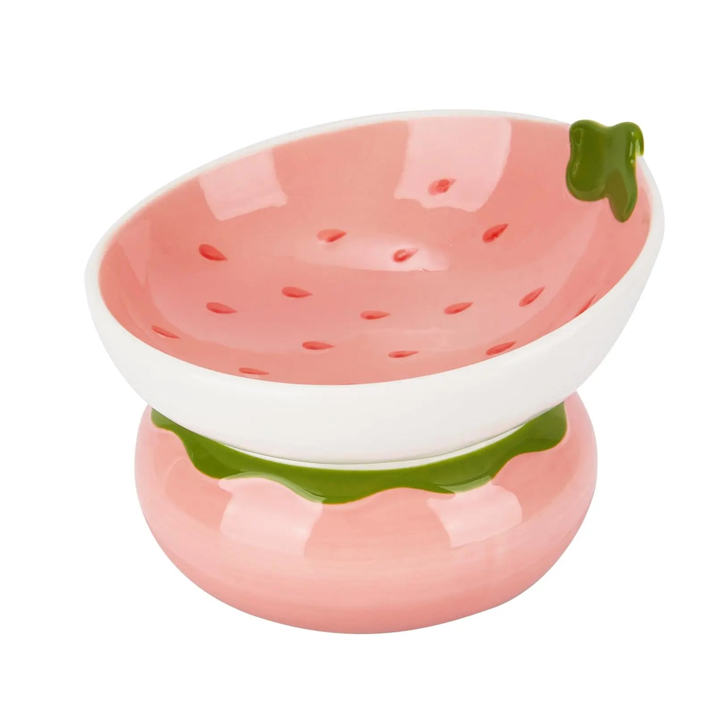 2/1pcs Ceramic Raised Cat Bowl