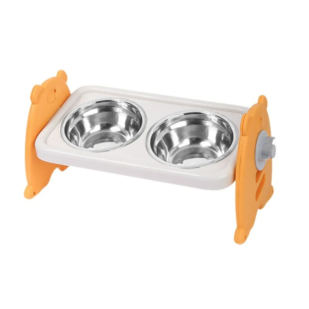 Adjustable Elevated Stainless Steel Pet Bowl Set