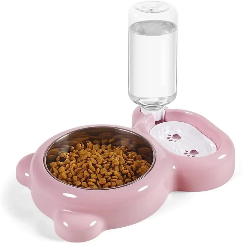 2-in-1 Auto Pet Food & Water Bowl for Dogs & Cats