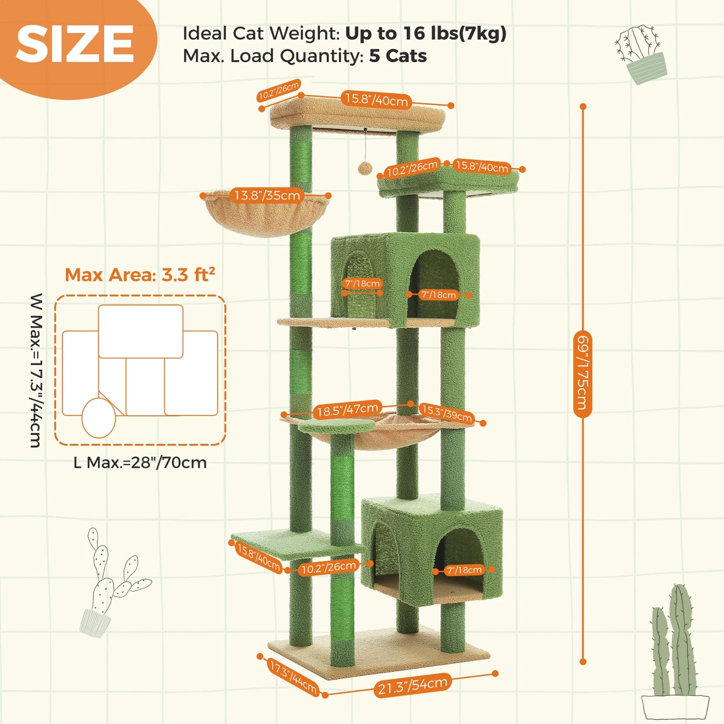 Sturdy Multi-Level Cat Tree Tower