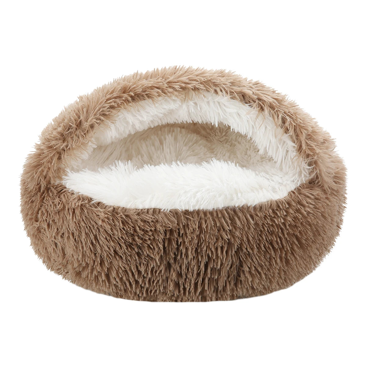 Cat Bed Round Fluffy Hooded Cat Bed
