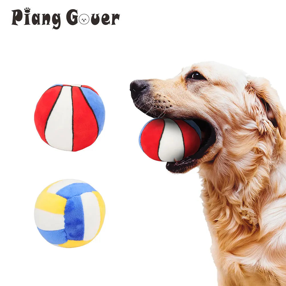 Ball Shape Plush Sound Dog Toy Puppy Chew